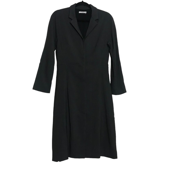 MM Lafleur Grey Liz Coat Dress Viscose Button Up Long Sleeve Collar A-Line Sz 8 - Picture 3 of 16